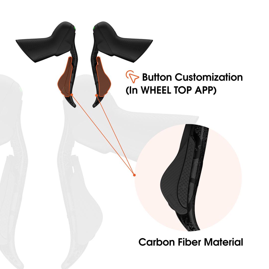 WHEELTOP EDS GeX Kabelloser elektronischer Schalthebel/Umwerfer (Gravel Bike) - 75mm RD+HDB+Aluminum Shifters