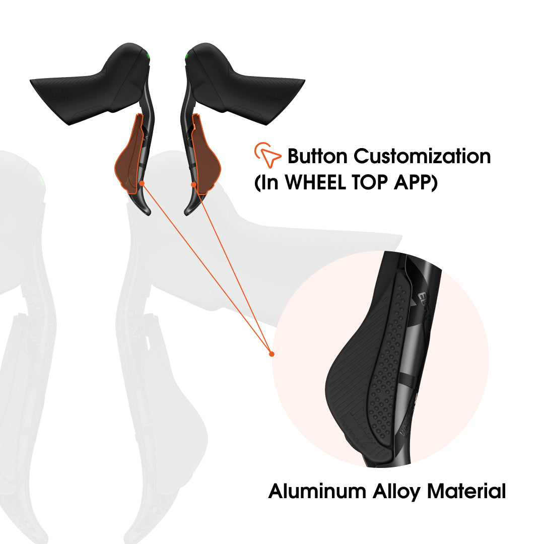 WHEELTOP EDS GeX Wireless Electronic Shifter/Derailleur (Gravel Bike) - 93mm RD+HDB+Aluminum Shifters
