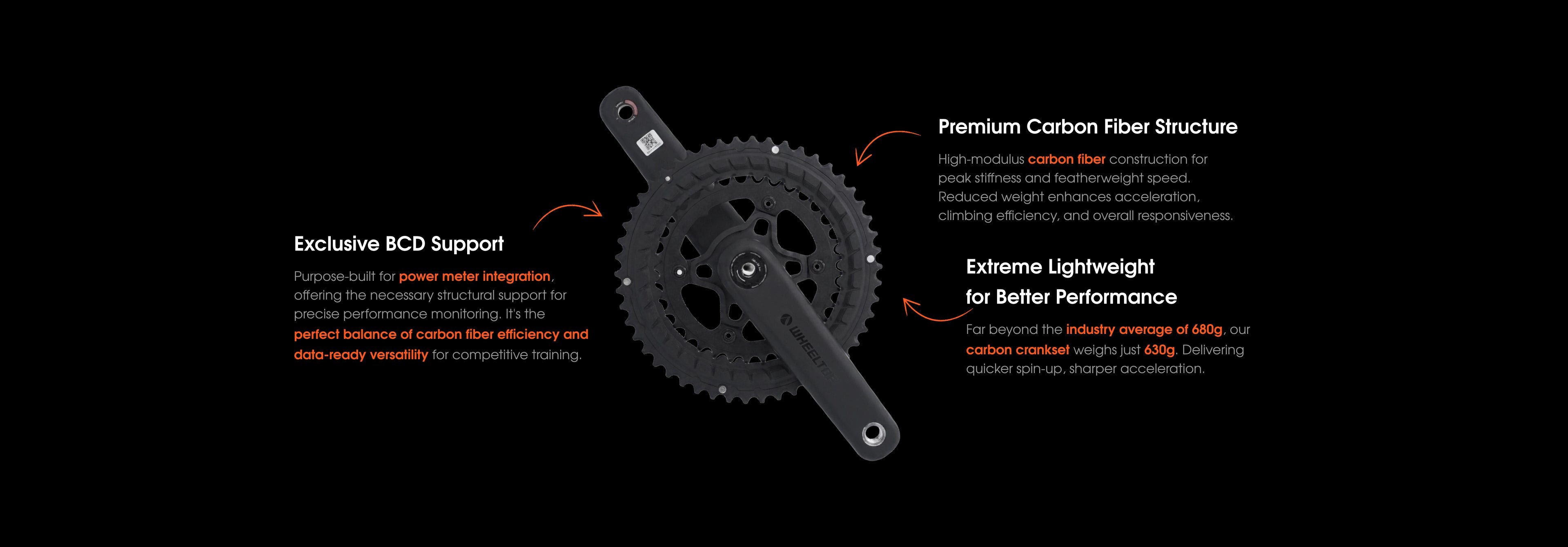 WHEELTOP Road Bike Carbon Fiber Crankset-BCD