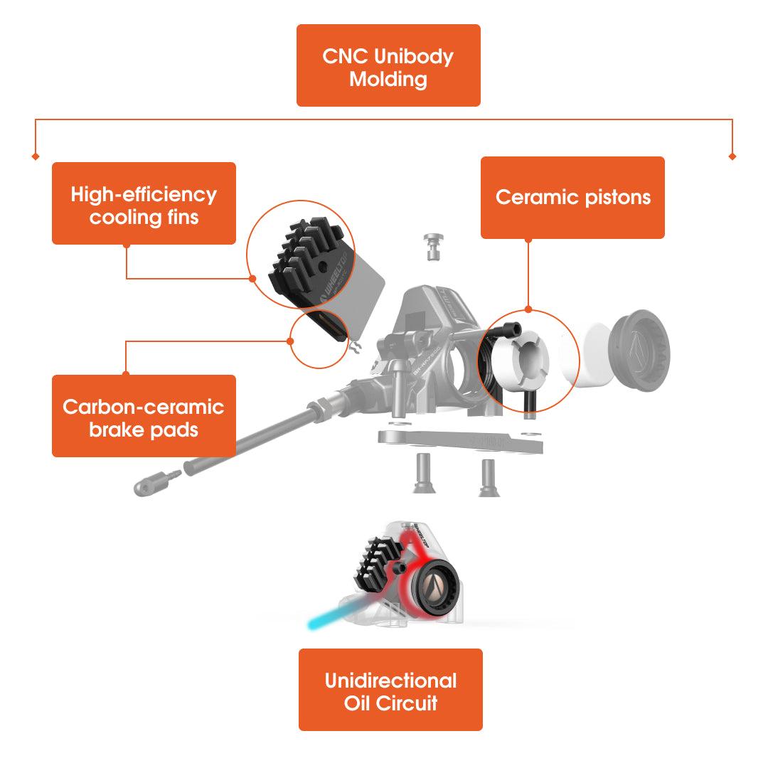 WHEELTOP EDS GeX Wireless Electronic Shifter/Derailleur (Gravel Bike) - 75mm RD+HDB+Aluminum Shifters