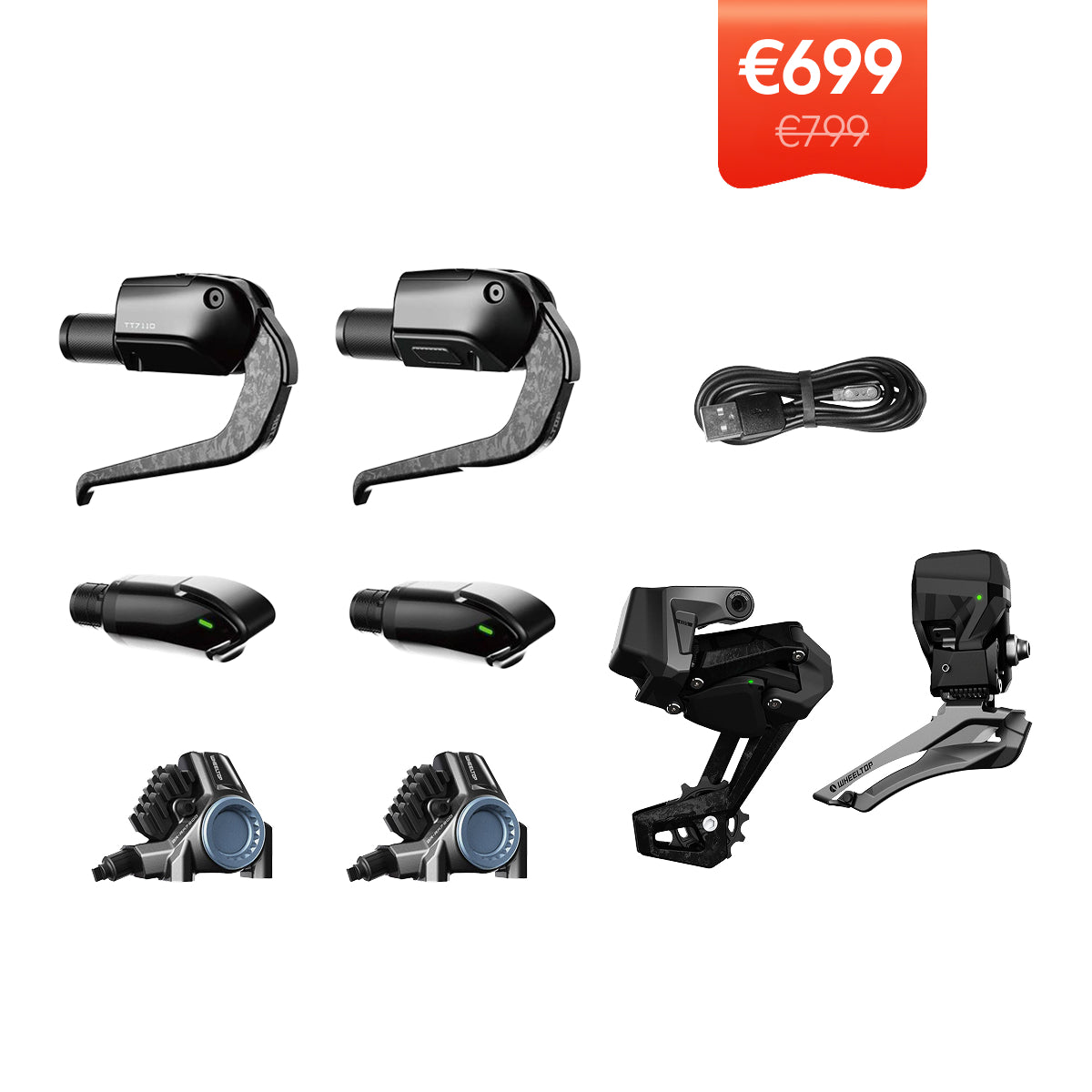 WHEELTOP EDS TT Wireless Carbon Electronic Shifter/Derailleur (Triathlon / Time Trial Bike)