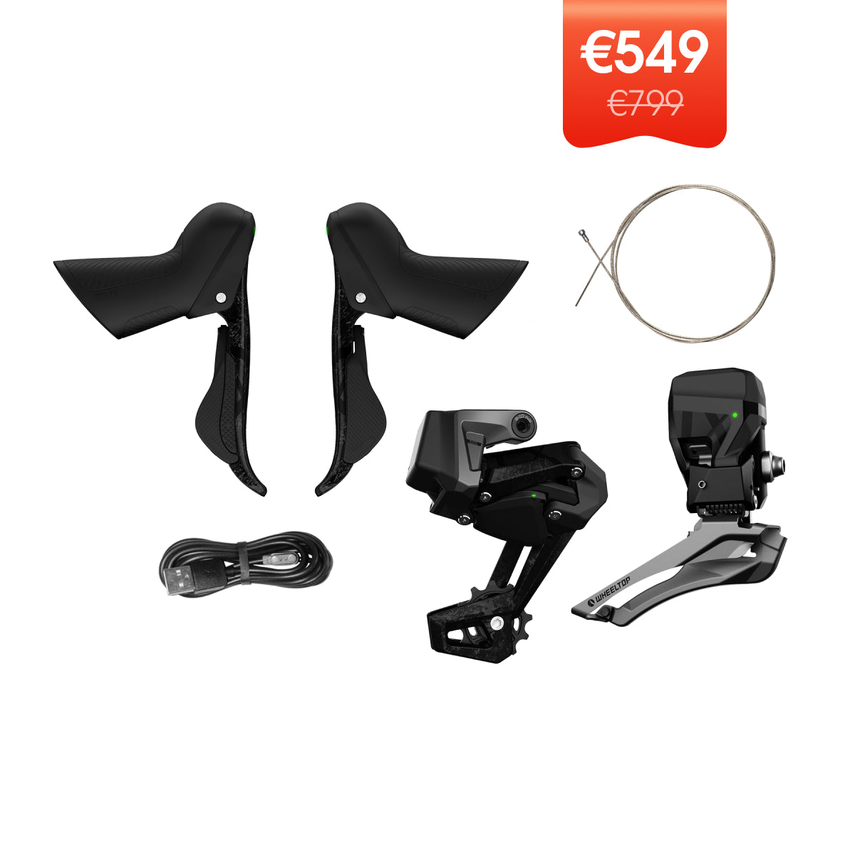 WHEELTOP EDS TX Wireless Carbon Electronic Shifter/Derailleur (Road Bike) - Cable Brake Groupset