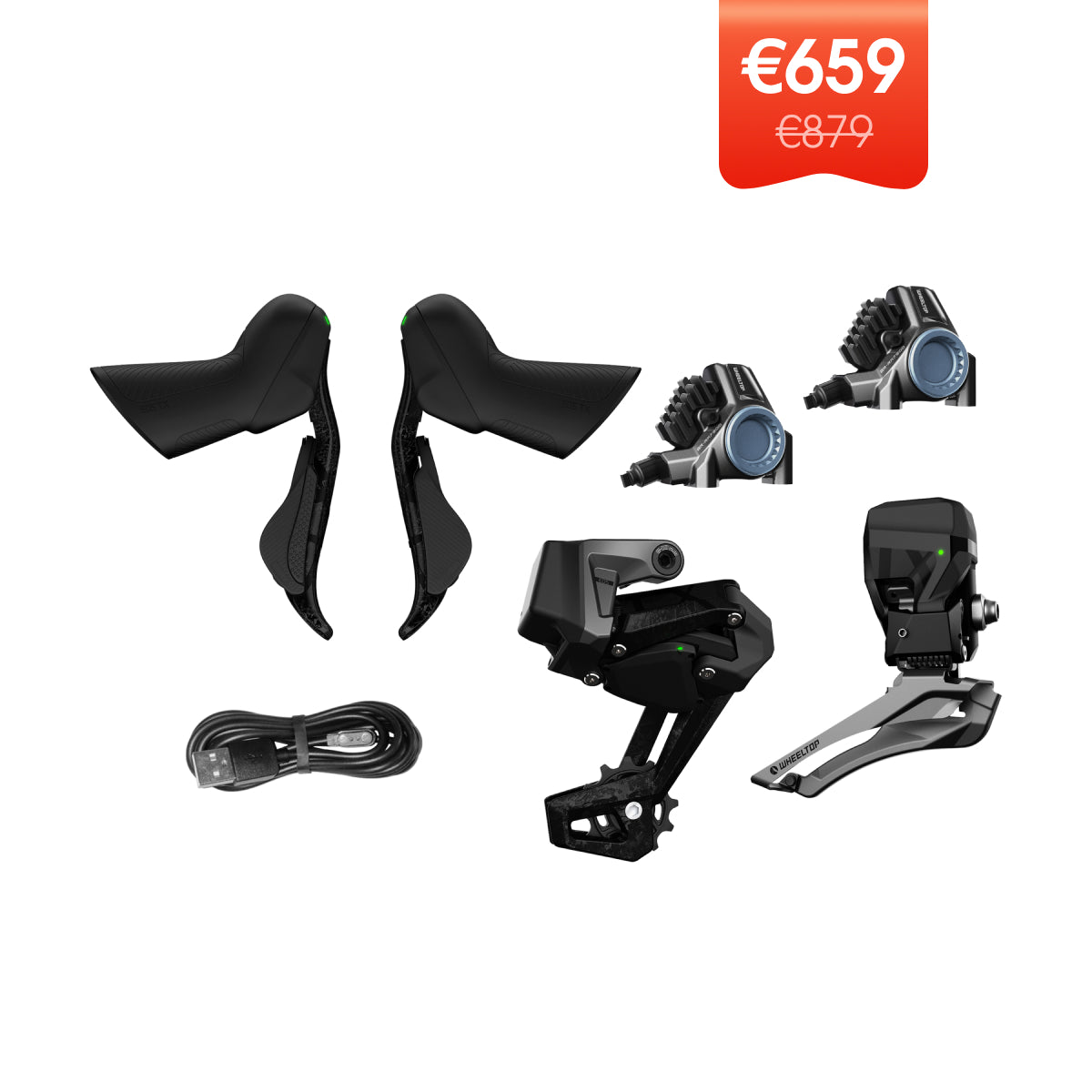 WHEELTOP EDS TX Wireless Carbon Electronic Shifter/Derailleur (Road Bike) - Hydraulic Disc Brake Groupset（UPGRADE)