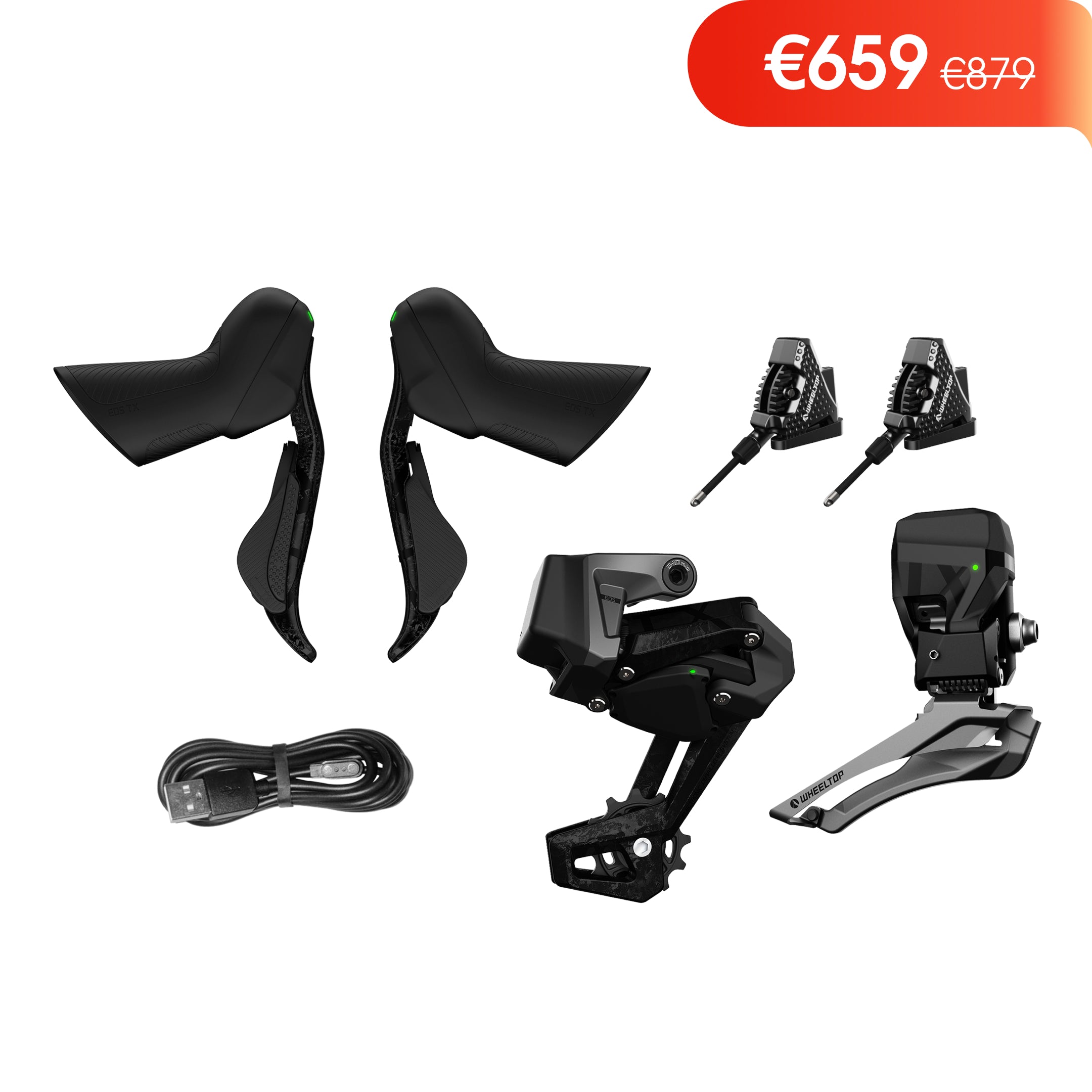 WHEELTOP EDS TX Wireless Carbon Electronic Shifter/Derailleur (Road Bike) - Hydraulic Disc Brake Groupset
